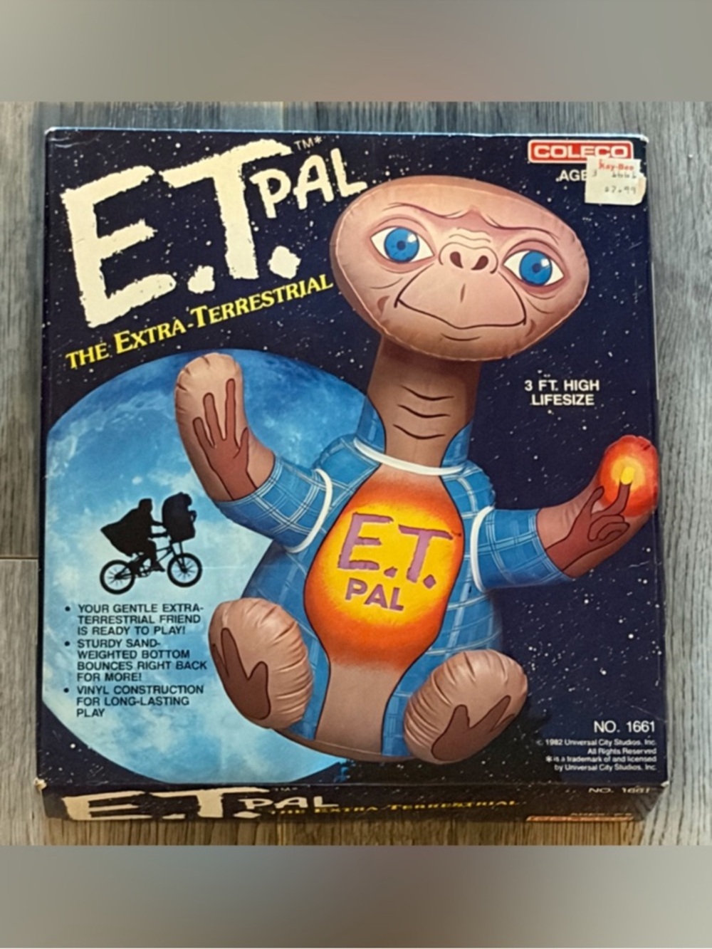 RARE 1982 ET The Extra-Terrestrial Movie Inflatable 3 foot Toy Figure